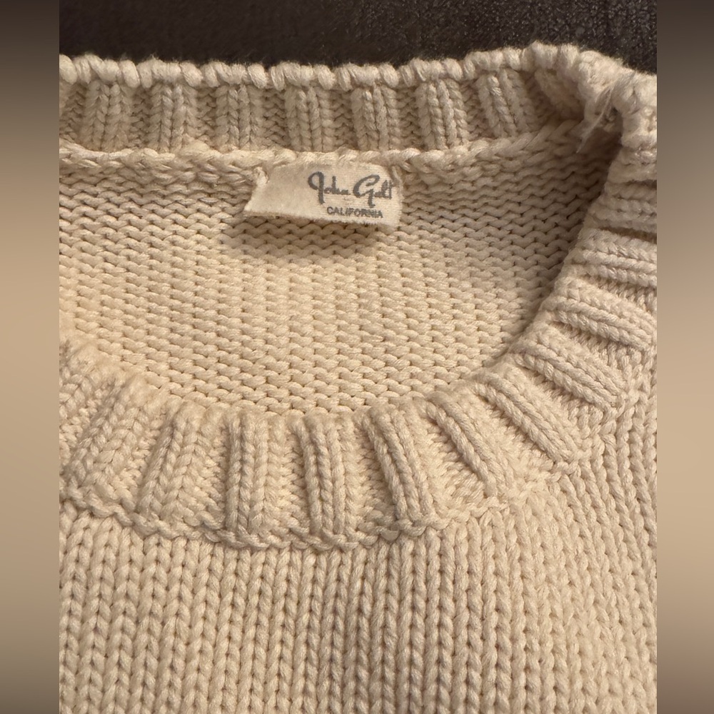 John Galt / Brandy Melville Cream American Flag Crew Neck Sweater - Picture 3 of 3